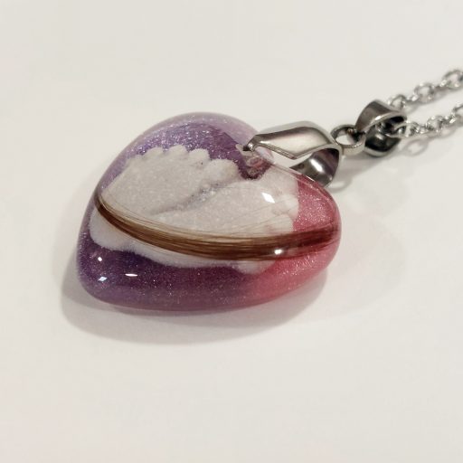 Transparentni obesek z Laski in nogiceiz materinega mleka